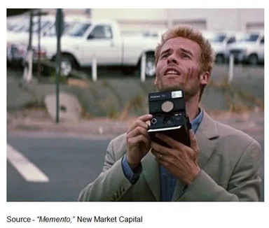 “Memory can change the shape of a room; it can change the color of a car. And memories can be distorted. They're just an interpretation, they're not a record, and they're irrelevant if you have the facts.” – Leonard Shelby, “Memento,” New Market Capital, 2000