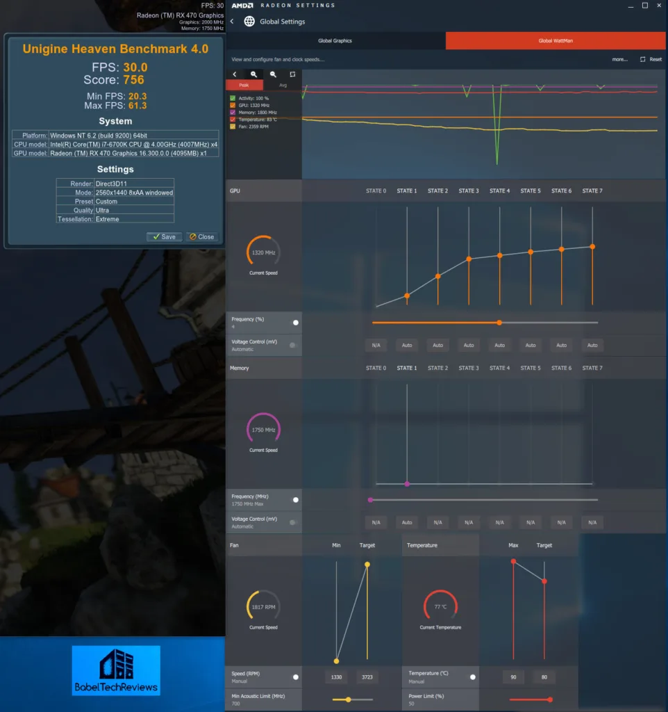 1320MHz - warm heaven loop-1750 memory-stock