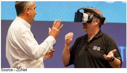 Intel’s CEO Brian Krzanich discusses Project Alloy with Terry Myerson, executive vice president of Microsoft's Windows Devices Group. Krzanich claims Alloy contains everything you need to have a VR experience without extraneous components. It includes the computational and graphics power to create the virtual images and an internal battery for power, as well as 3D cameras and sensors powered by Intel’s RealSense motion tracking technology.