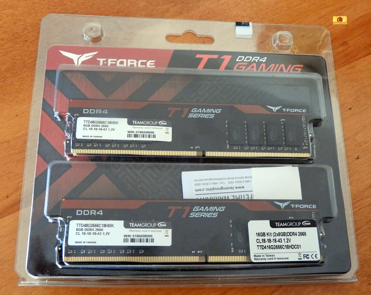 TeamGroup T-Force T1 Gaming DDR4-2666 Memory Review