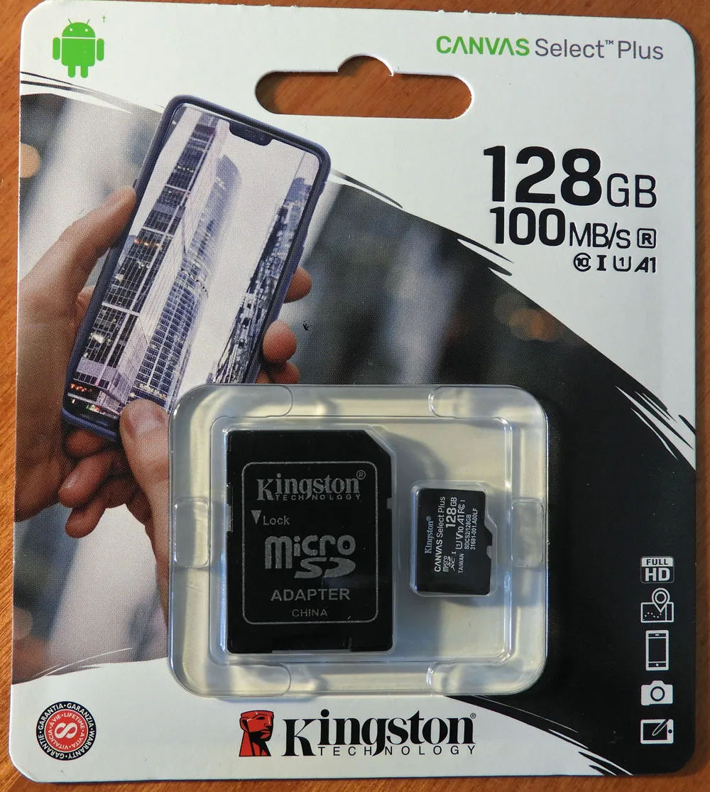 Kingston 256GB microSDXC Canvas Select Plus 100MB/s Read A1 Class 10 UHS-I  Memory Card + Adapter (SDCS2/256GB)