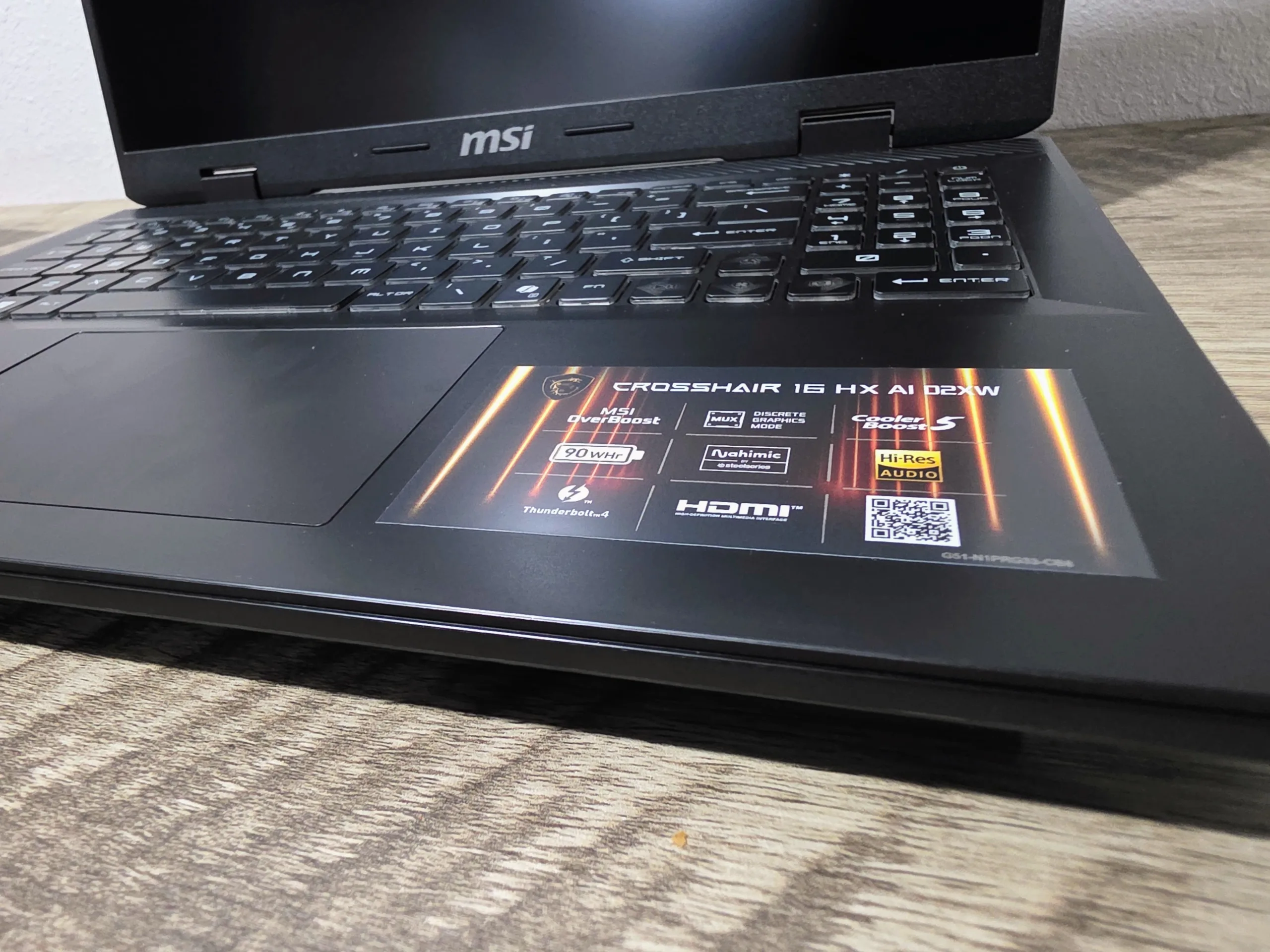 MSI Crosshair 16 HX AI — side profile